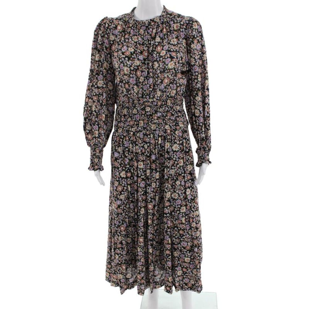 Sea New York, Womens Maxi Black Long Sleeve High Neck Dress Size M